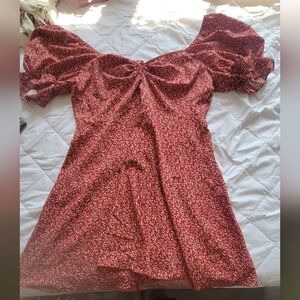 Red floral dress
